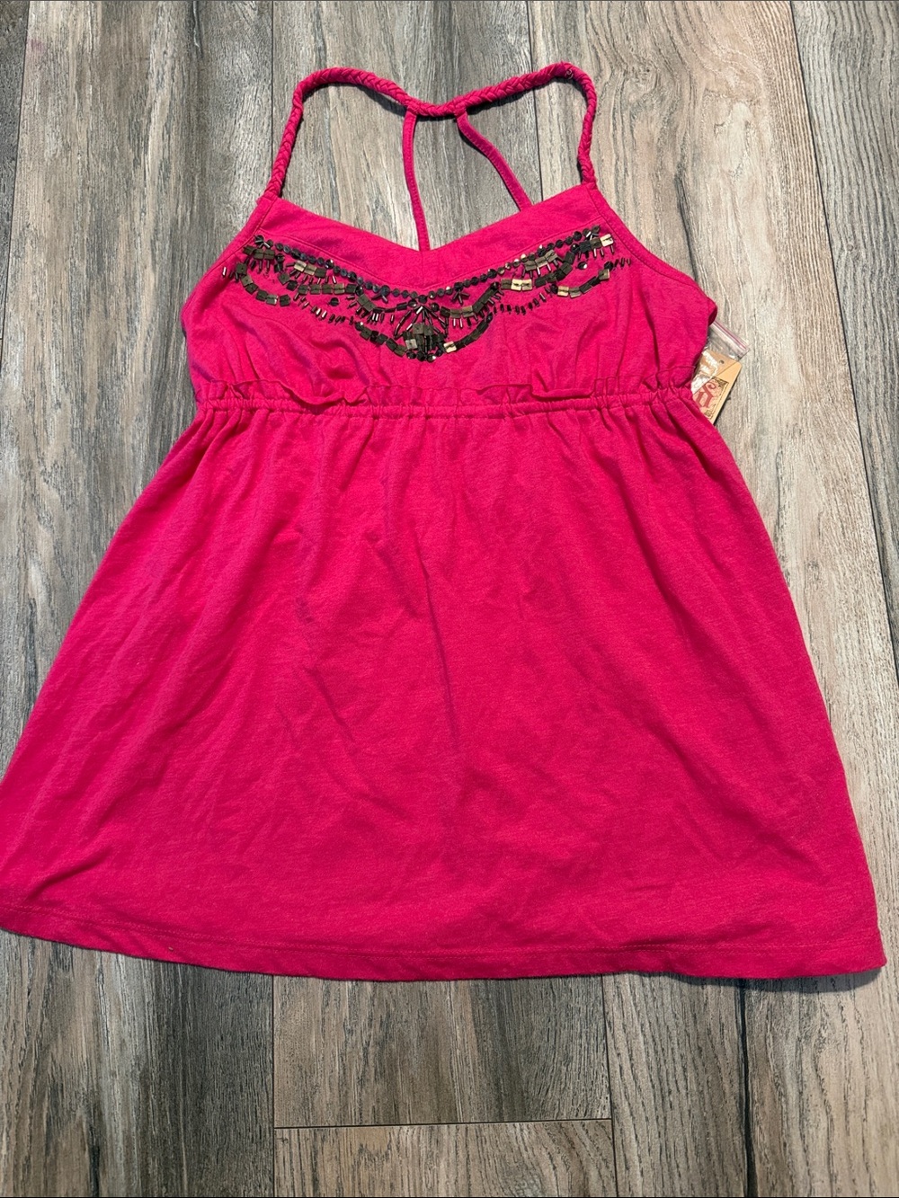Beaded Hot Pink Tank top